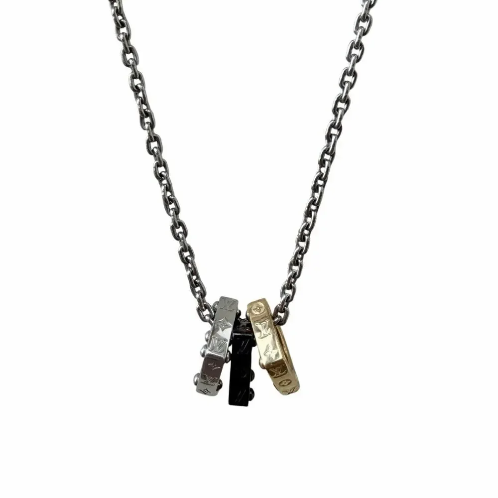 Louis Vuitton monogram bold pendant necklace